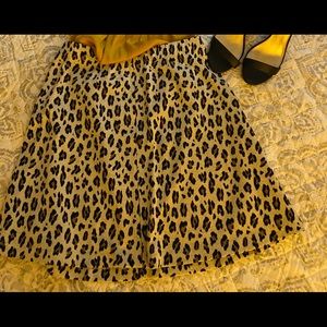 Animal print pull on skirt